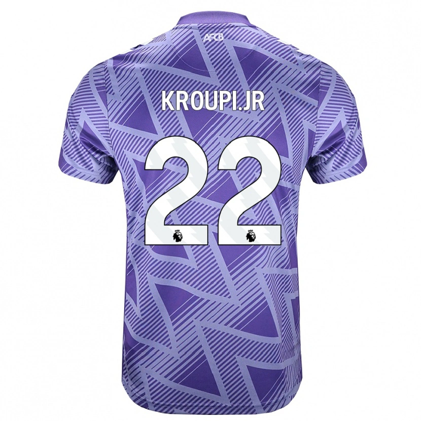 Danxen Kinder Junior Kroupi #22 Blassesviolett Rot Weiß Auswärtstrikot Trikot 2026/27 T-Shirt Schweiz