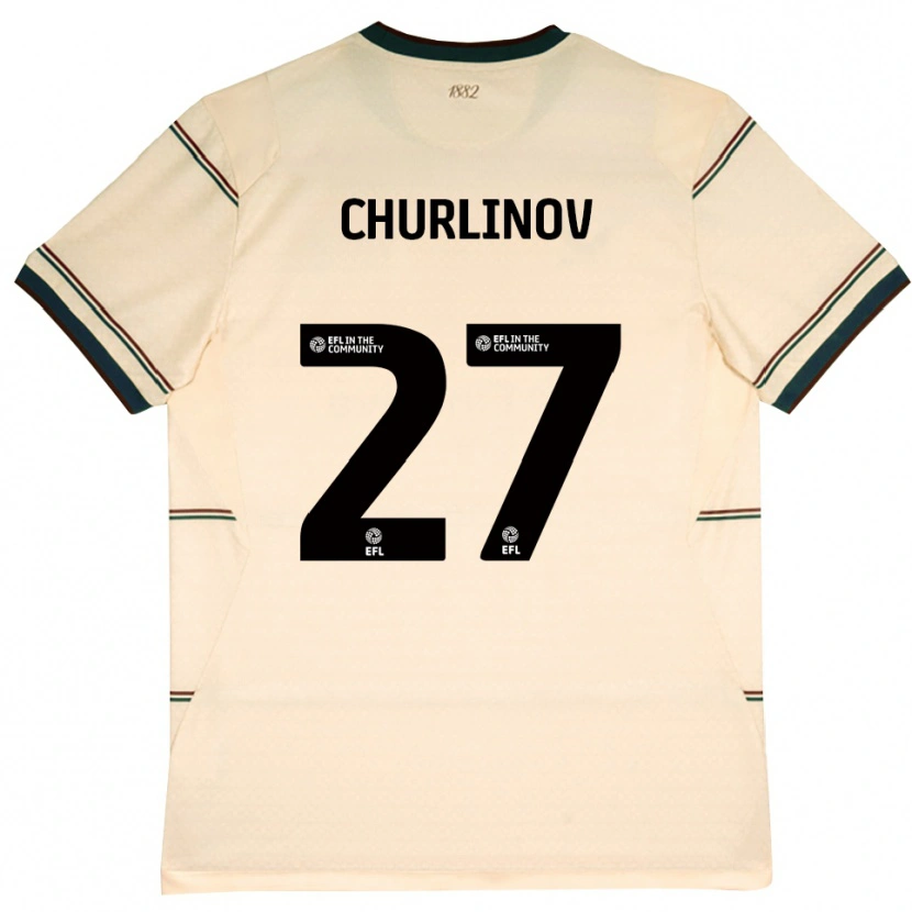 Danxen Kinder Darko Churlinov #27 Beige Burgund Auswärtstrikot Trikot 2026/27 T-Shirt Schweiz