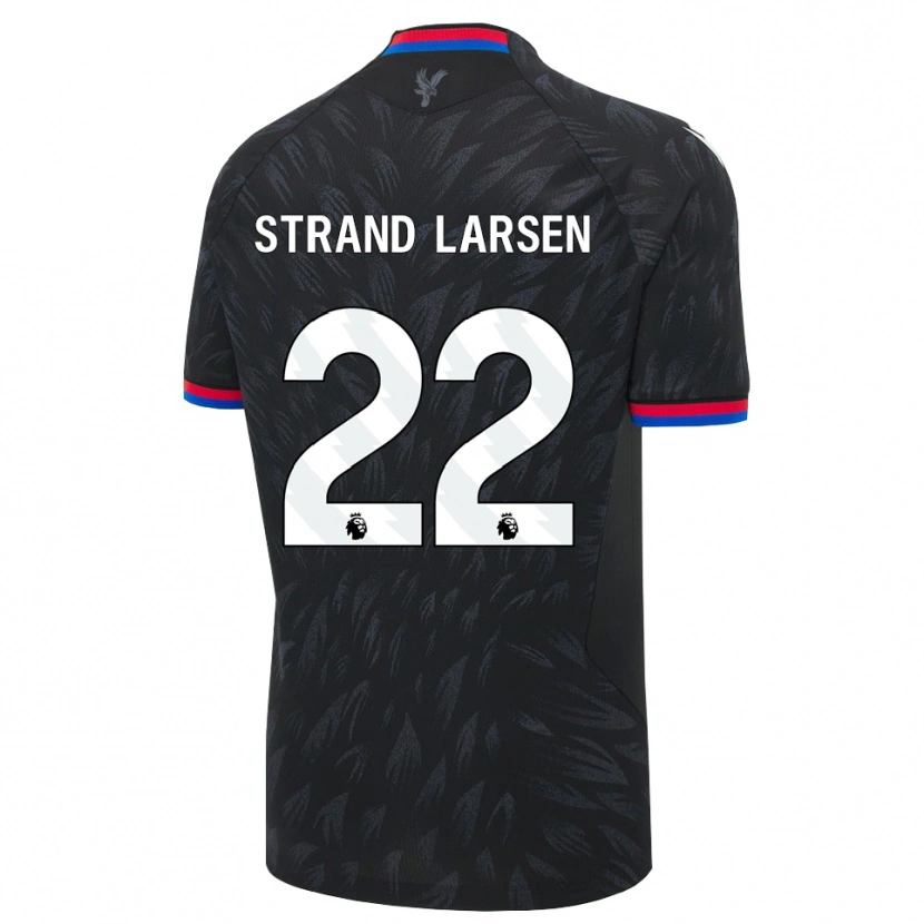 Danxen Kinder Jørgen Strand Larsen #22 Schwarz Blau Rot Auswärtstrikot Trikot 2026/27 T-Shirt Schweiz