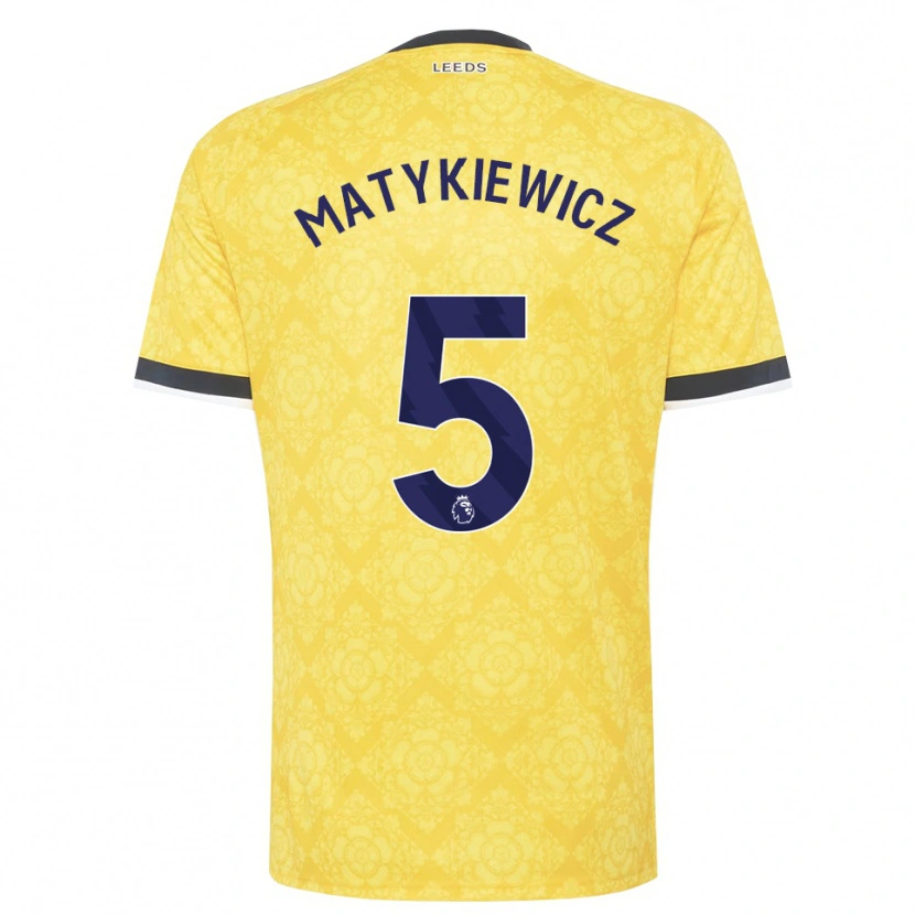 Danxen Kinder Luke Matykiewicz #5 Gelb Weiß Schwarz Auswärtstrikot Trikot 2026/27 T-Shirt Schweiz