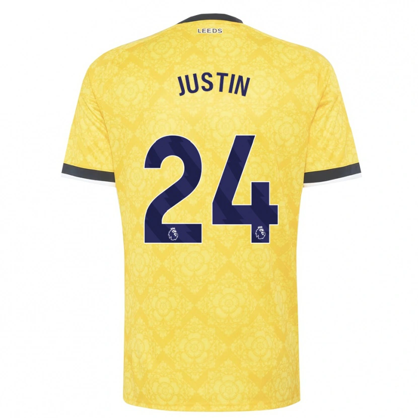 Danxen Kinder James Justin #24 Gelb Weiß Schwarz Auswärtstrikot Trikot 2026/27 T-Shirt Schweiz