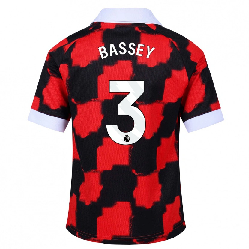 Danxen Kinder Calvin Bassey #3 Rot Weiß Schwarz Auswärtstrikot Trikot 2026/27 T-Shirt Schweiz