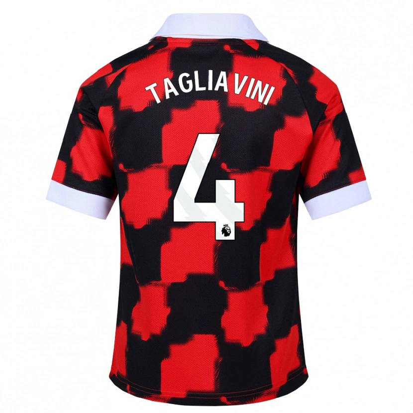 Danxen Kinder Ella Tagliavini #4 Rot Weiß Schwarz Auswärtstrikot Trikot 2026/27 T-Shirt Schweiz