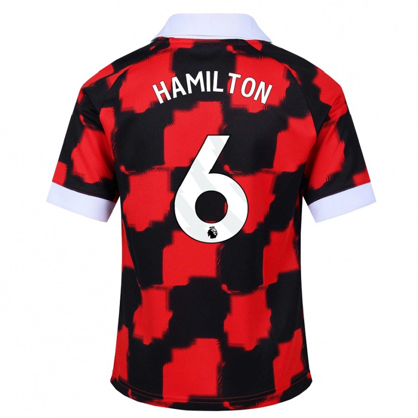 Danxen Kinder Leo Hamilton #6 Rot Weiß Schwarz Auswärtstrikot Trikot 2026/27 T-Shirt Schweiz