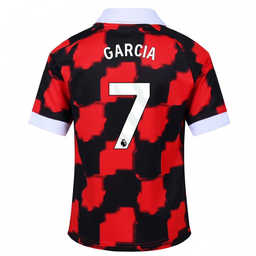 Danxen Kinder Gonzalo García #7 Rot Weiß Schwarz Auswärtstrikot Trikot 2026/27 T-Shirt Schweiz