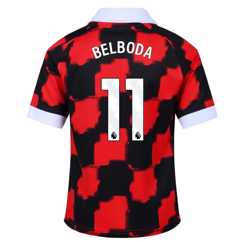 Danxen Kinder Malachai Belboda #11 Rot Weiß Schwarz Auswärtstrikot Trikot 2026/27 T-Shirt Schweiz