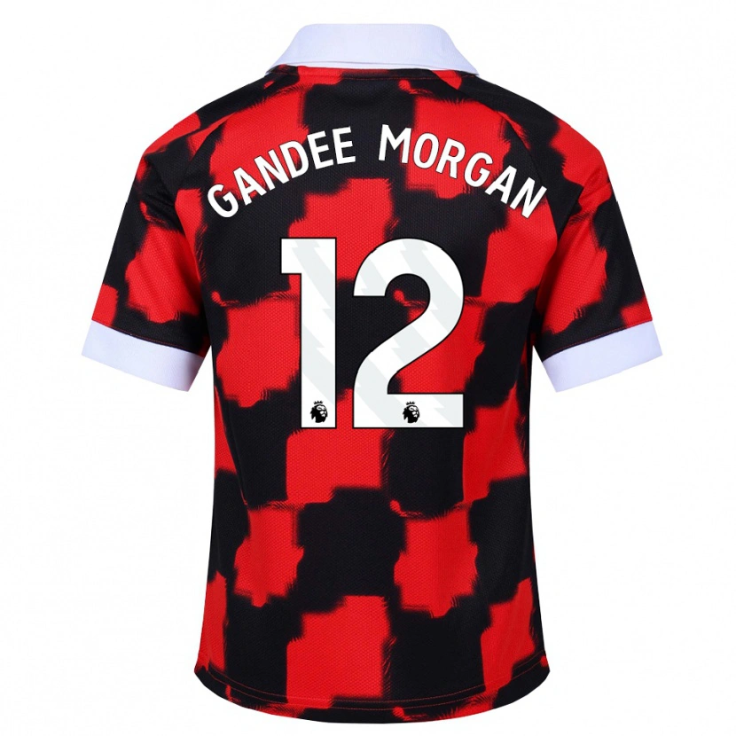 Danxen Kinder Stella Gandee Morgan #12 Rot Weiß Schwarz Auswärtstrikot Trikot 2026/27 T-Shirt Schweiz