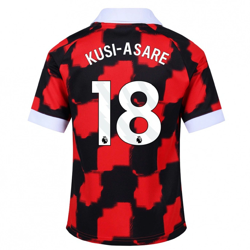 Danxen Kinder Jonah Kusi-Asare #18 Rot Weiß Schwarz Auswärtstrikot Trikot 2026/27 T-Shirt Schweiz