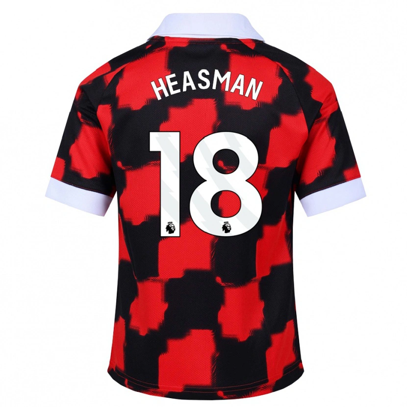 Danxen Kinder Georgia Heasman #18 Rot Weiß Schwarz Auswärtstrikot Trikot 2026/27 T-Shirt Schweiz