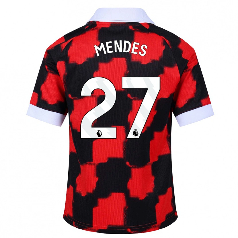 Danxen Kinder Megalie Mendes #27 Rot Weiß Schwarz Auswärtstrikot Trikot 2026/27 T-Shirt Schweiz