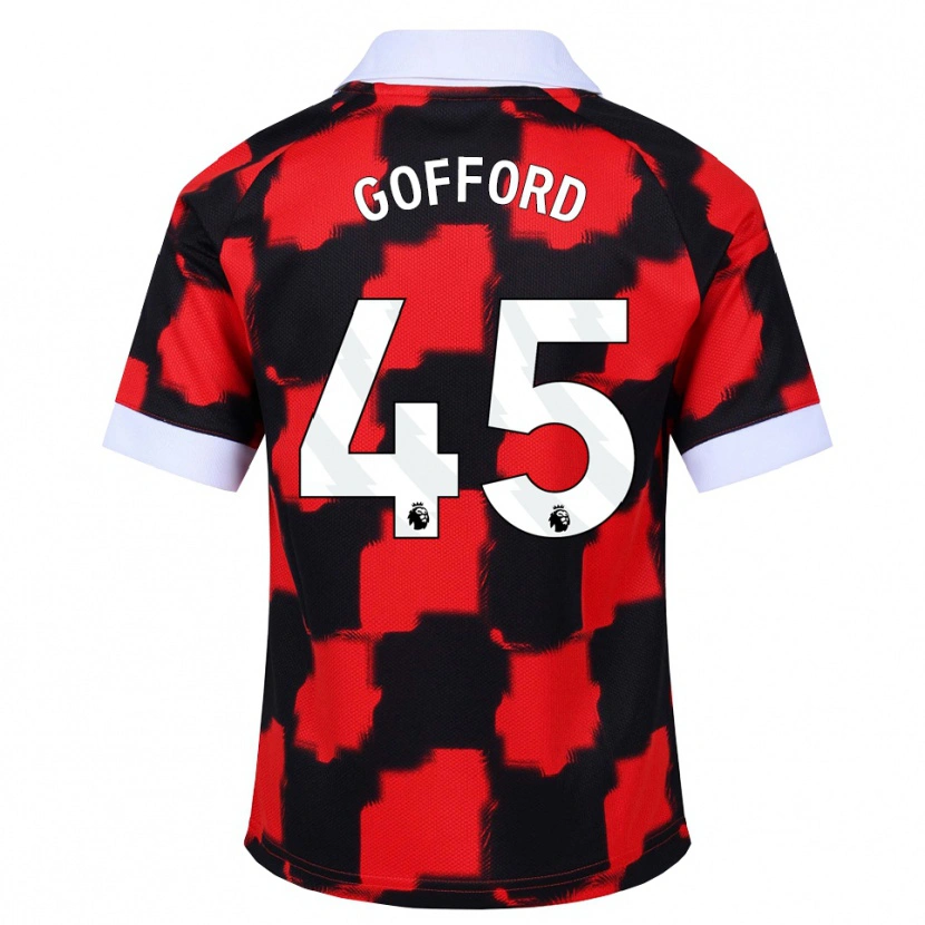 Danxen Kinder Oliver Gofford #45 Rot Weiß Schwarz Auswärtstrikot Trikot 2026/27 T-Shirt Schweiz