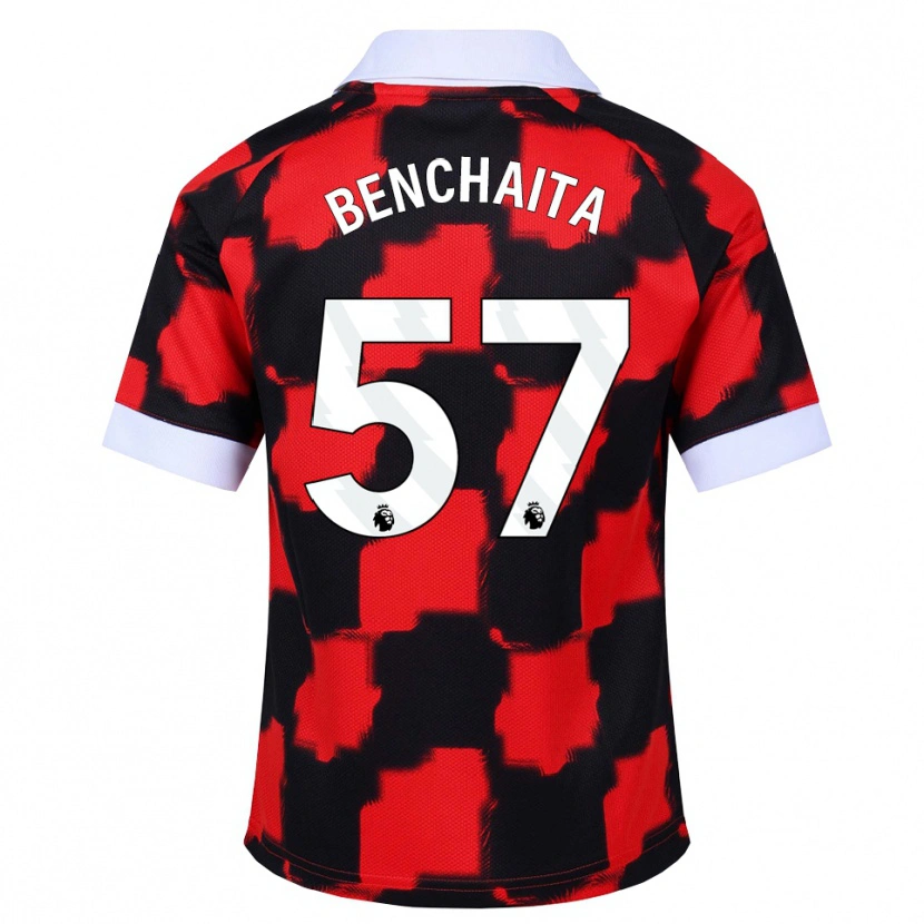 Danxen Kinder Nazim Benchaita #57 Rot Weiß Schwarz Auswärtstrikot Trikot 2026/27 T-Shirt Schweiz