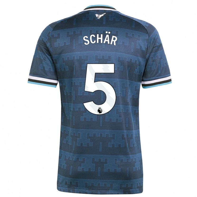 Danxen Kinder Fabian Schär #5 Gelb Schwarz Blau Auswärtstrikot Trikot 2026/27 T-Shirt Schweiz