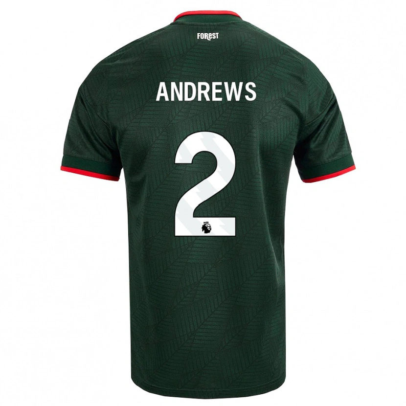 Danxen Kinder Harvey Andrews #2 Dunkelgrün Rot Auswärtstrikot Trikot 2026/27 T-Shirt Schweiz