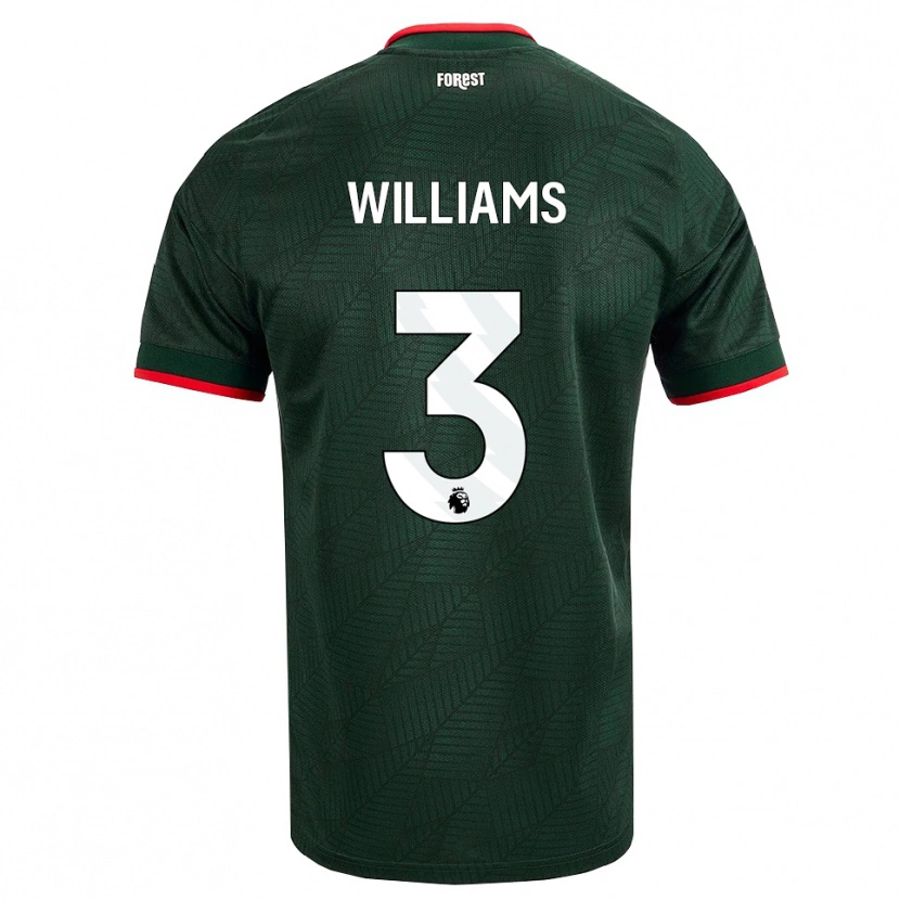Danxen Kinder Neco Williams #3 Dunkelgrün Rot Auswärtstrikot Trikot 2026/27 T-Shirt Schweiz