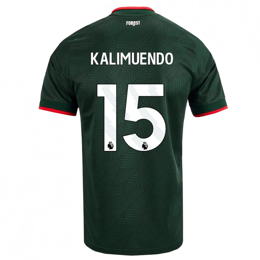 Danxen Kinder Arnaud Kalimuendo #15 Dunkelgrün Rot Auswärtstrikot Trikot 2026/27 T-Shirt Schweiz