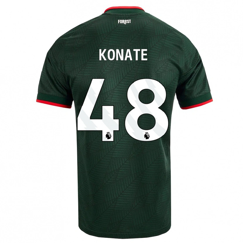 Danxen Kinder Ateef Konaté #48 Dunkelgrün Rot Auswärtstrikot Trikot 2026/27 T-Shirt Schweiz