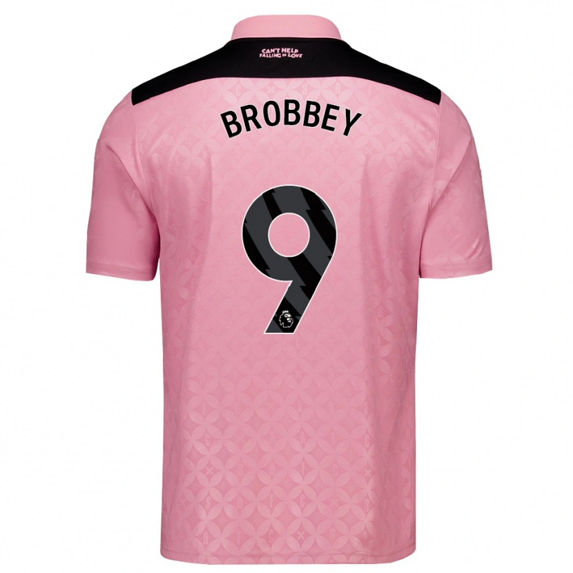 Danxen Kinder Brian Brobbey #9 Hellrosa Schwarz Auswärtstrikot Trikot 2026/27 T-Shirt Schweiz