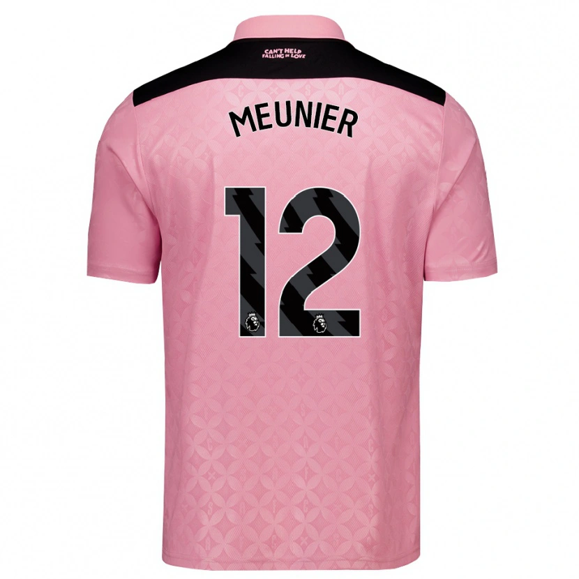 Danxen Kinder Thomas Meunier #12 Hellrosa Schwarz Auswärtstrikot Trikot 2026/27 T-Shirt Schweiz