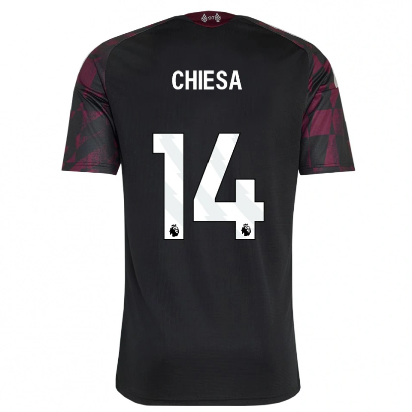 Danxen Kinder Federico Chiesa #14 Schwarz Weiß Violett Ausweichtrikot Trikot 2026/27 T-Shirt Schweiz