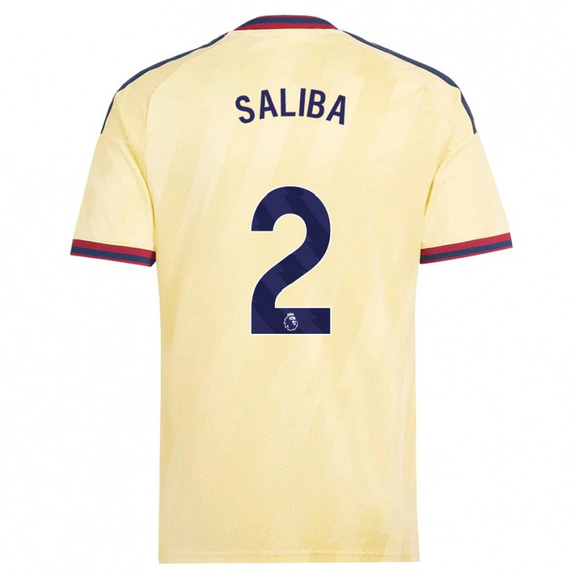 Danxen Kinder William Saliba #2 Hell Gelb Mitternachtsblau Ausweichtrikot Trikot 2026/27 T-Shirt Schweiz