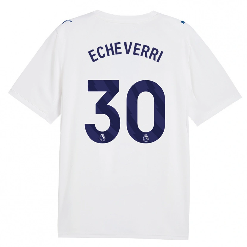 Danxen Kinder Claudio Echeverri #30 Marineweiß Ausweichtrikot Trikot 2026/27 T-Shirt Schweiz