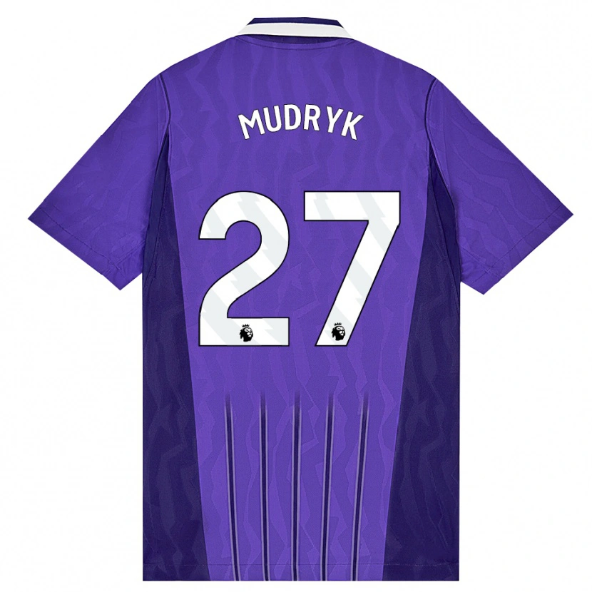 Danxen Kinder Mykhaylo Mudryk #27 Violett Weiß Ausweichtrikot Trikot 2026/27 T-Shirt Schweiz