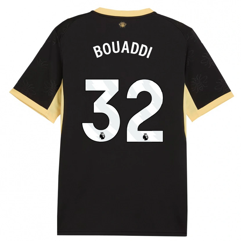 Danxen Kinder Ayyoub Bouaddi #32 Schwarz Gelb Auswärtstrikot Trikot 2026/27 T-Shirt Schweiz