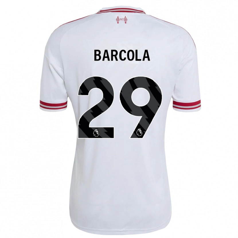 Danxen Kinder Bradley Barcola #29 Rot Weiß Auswärtstrikot Trikot 2026/27 T-Shirt Schweiz