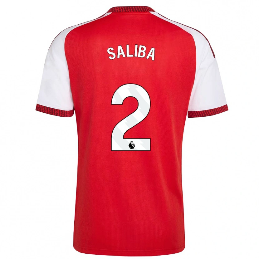 Danxen Herren William Saliba #2 Rot Weiß Schwarz Heimtrikot Trikot 2026/27 T-Shirt Schweiz