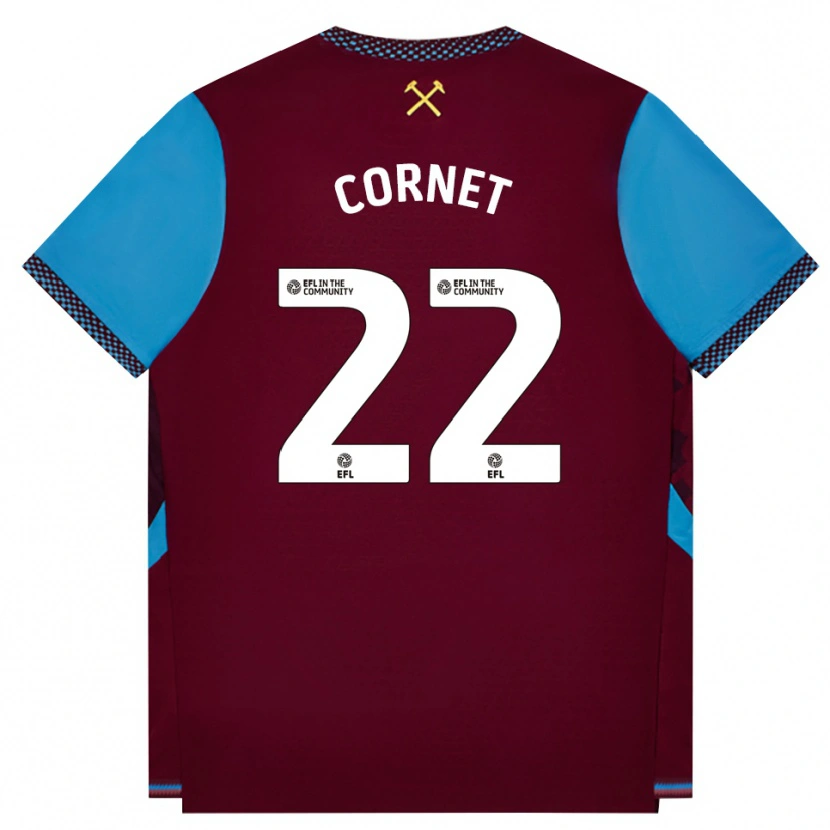 Danxen Herren Maxwel Cornet #22 Burgund Kornblumenblau Heimtrikot Trikot 2026/27 T-Shirt Schweiz