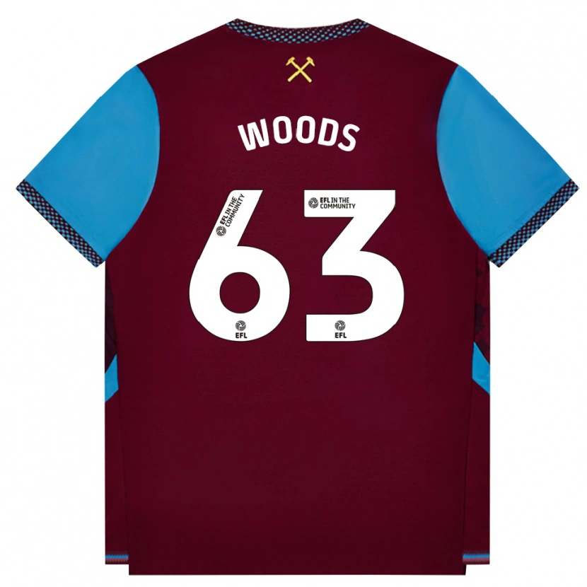 Danxen Herren Archie Woods #63 Burgund Kornblumenblau Heimtrikot Trikot 2026/27 T-Shirt Schweiz