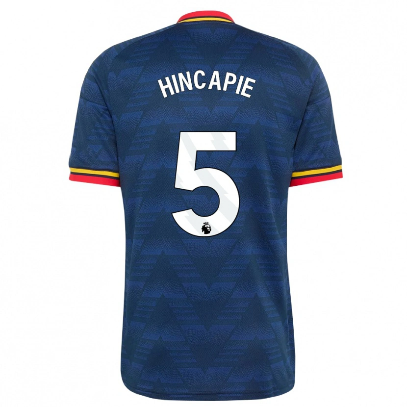 Danxen Herren Piero Hincapié #5 Mitternachtsblau Gelb Rot Auswärtstrikot Trikot 2026/27 T-Shirt Schweiz