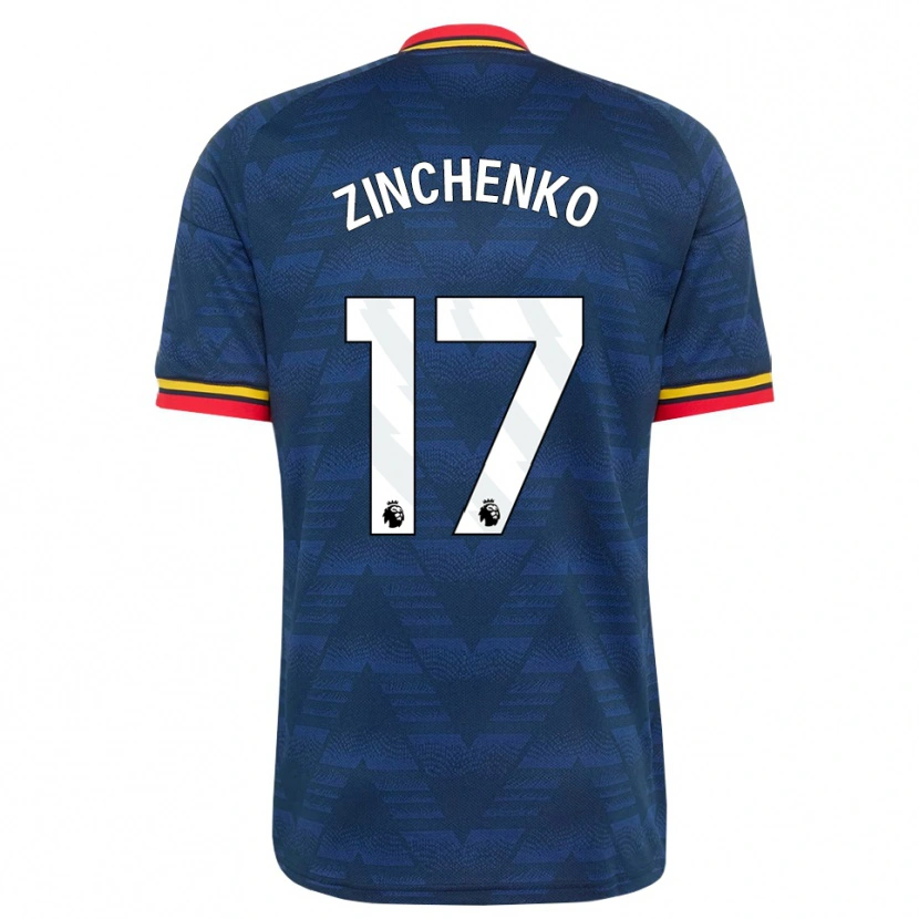 Danxen Herren Oleksandr Zinchenko #17 Mitternachtsblau Gelb Rot Auswärtstrikot Trikot 2026/27 T-Shirt Schweiz