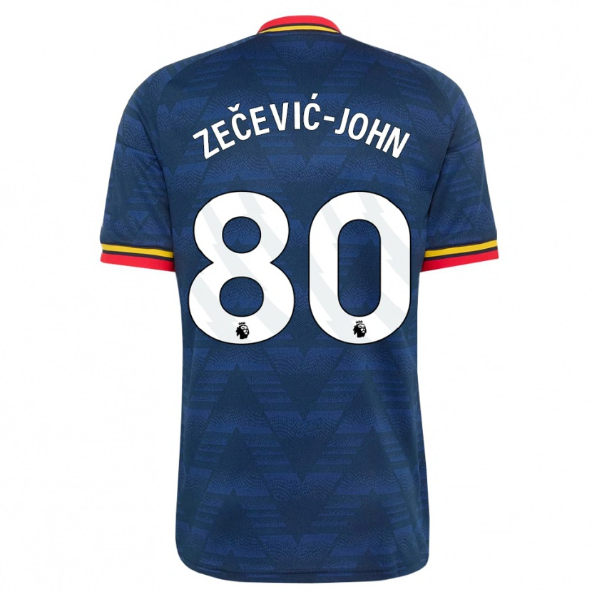 Danxen Herren Louis Zečević-John #80 Mitternachtsblau Gelb Rot Auswärtstrikot Trikot 2026/27 T-Shirt Schweiz