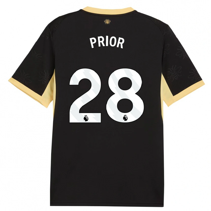 Danxen Herren Gracie Prior #28 Schwarz Gelb Auswärtstrikot Trikot 2026/27 T-Shirt Schweiz
