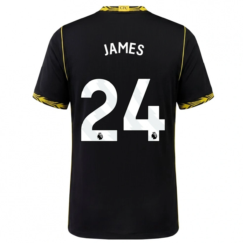Danxen Herren Reece James #24 Schwarz Gelb Auswärtstrikot Trikot 2026/27 T-Shirt Schweiz