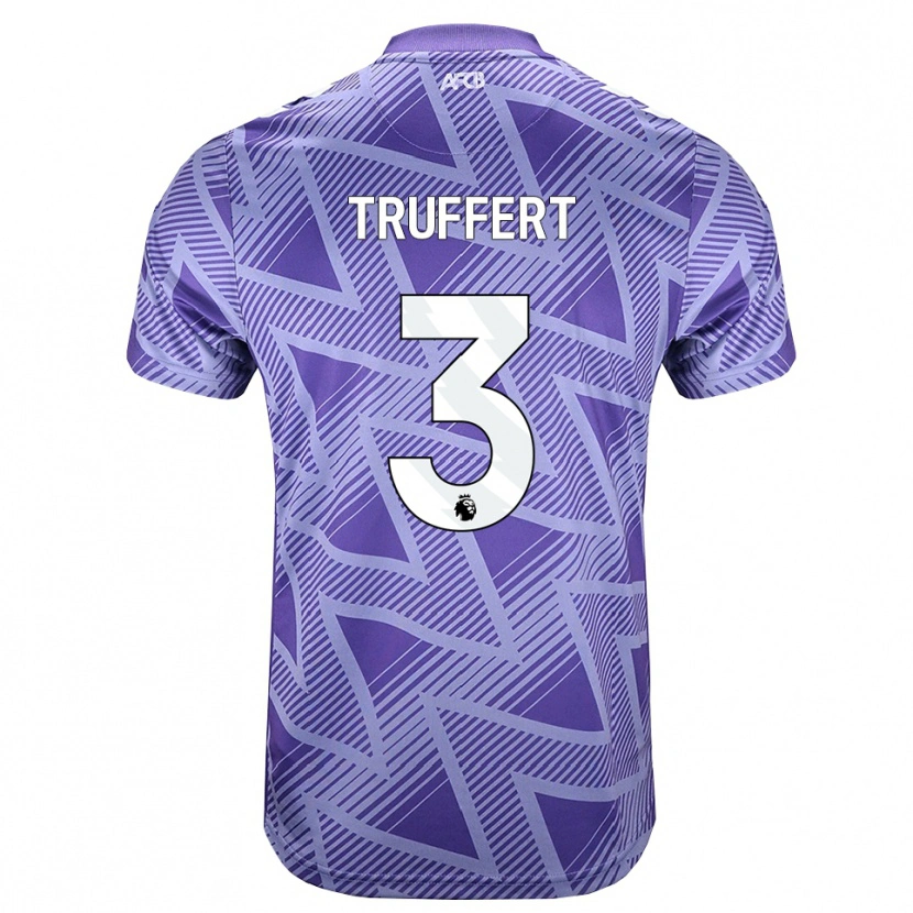 Danxen Herren Adrien Truffert #3 Blassesviolett Rot Weiß Auswärtstrikot Trikot 2026/27 T-Shirt Schweiz