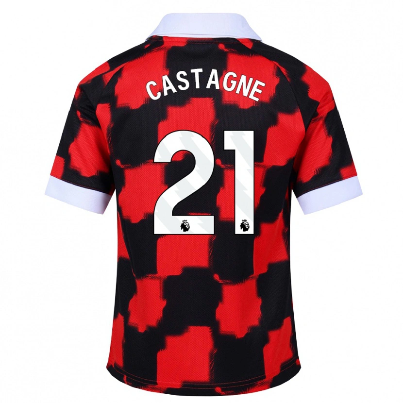 Danxen Herren Timothy Castagne #21 Rot Weiß Schwarz Auswärtstrikot Trikot 2026/27 T-Shirt Schweiz
