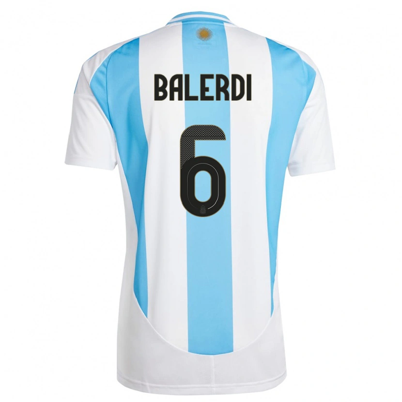 Danxen Kinder Argentinien Leonardo Balerdi #6 Weiß Blau Heimtrikot Trikot 24-26 T-Shirt Schweiz