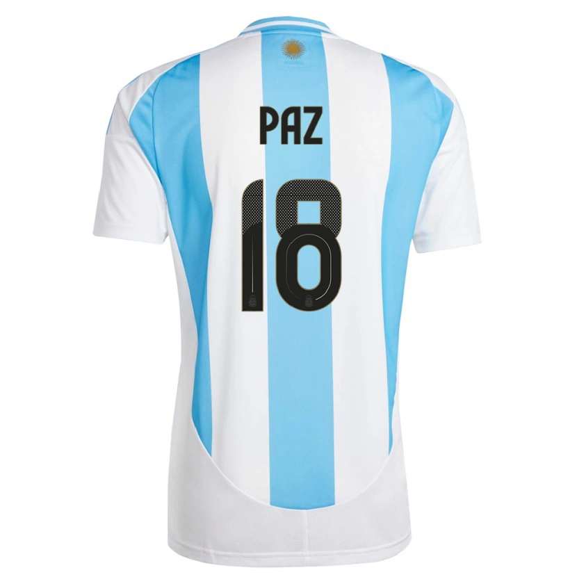 Danxen Kinder Argentinien Nico Paz #18 Weiß Blau Heimtrikot Trikot 24-26 T-Shirt Schweiz