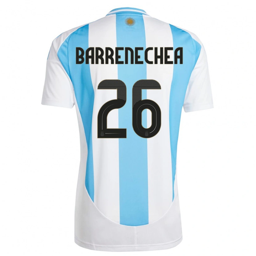 Danxen Kinder Argentinien Enzo Barrenechea #26 Weiß Blau Heimtrikot Trikot 24-26 T-Shirt Schweiz