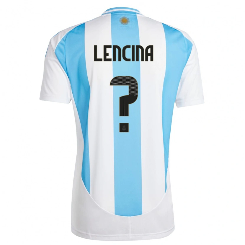 Danxen Kinder Argentinien Santiago Lencina #0 Weiß Blau Heimtrikot Trikot 24-26 T-Shirt Schweiz