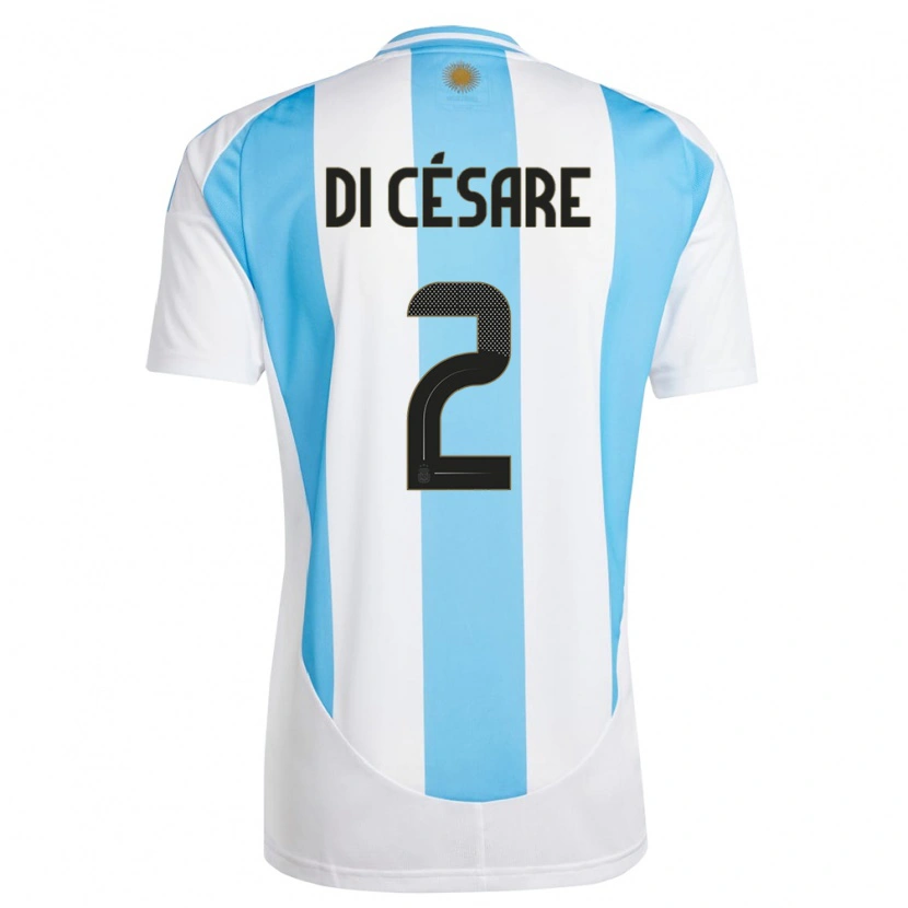 Danxen Kinder Argentinien Marco Di Césare #2 Weiß Blau Heimtrikot Trikot 24-26 T-Shirt Schweiz