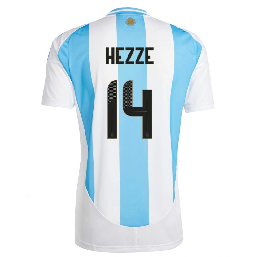 Danxen Kinder Argentinien Santiago Hezze #14 Weiß Blau Heimtrikot Trikot 24-26 T-Shirt Schweiz