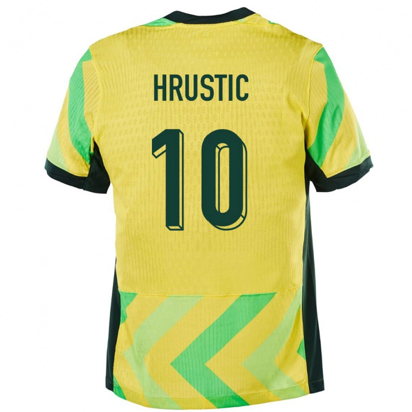 Danxen Kinder Australien Ajdin Hrustić #10 Golden Heimtrikot Trikot 24-26 T-Shirt Schweiz