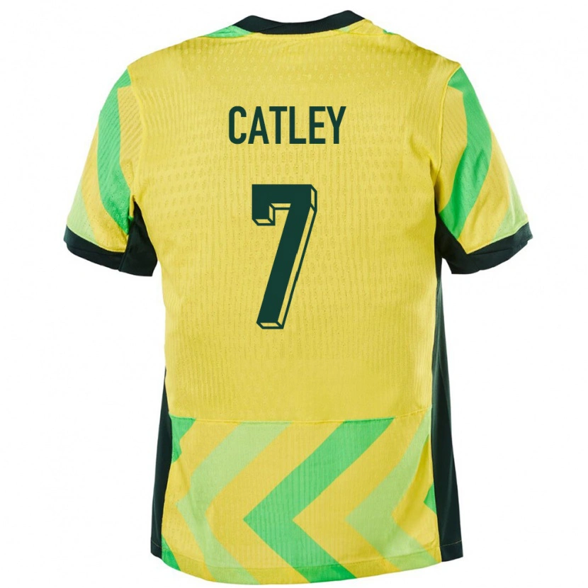 Danxen Kinder Australien Stephanie Catley #7 Golden Heimtrikot Trikot 24-26 T-Shirt Schweiz