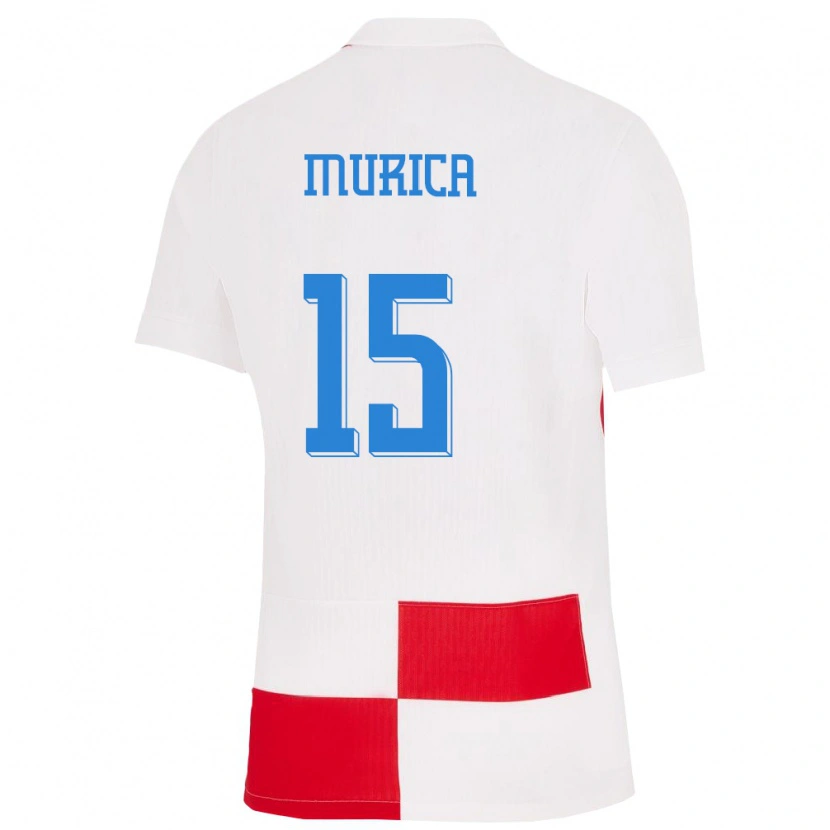 Danxen Kinder Kroatien Lukas Murica #15 Weiß Rot Heimtrikot Trikot 24-26 T-Shirt Schweiz