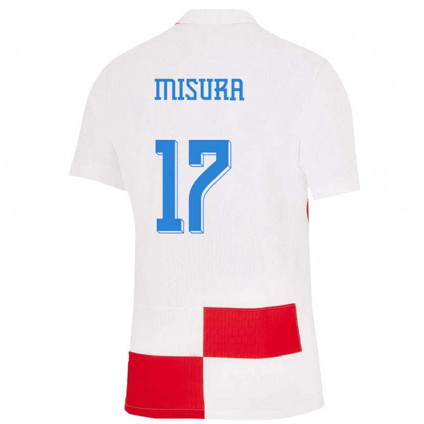 Danxen Kinder Kroatien Bruno Misura #17 Weiß Rot Heimtrikot Trikot 24-26 T-Shirt Schweiz