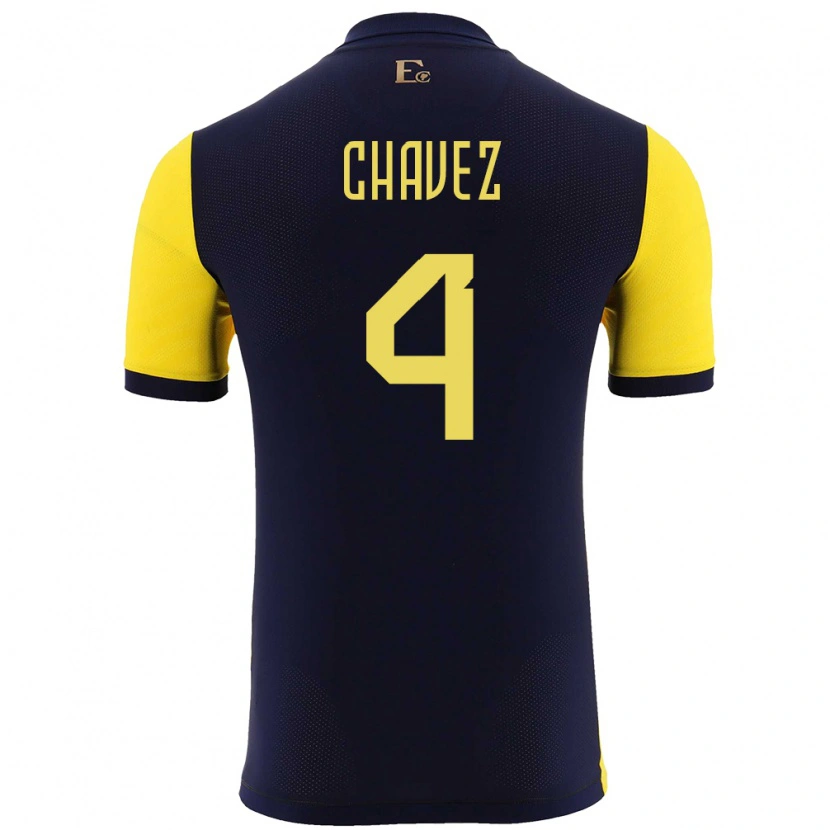 Danxen Kinder Ecuador Jhoanner Chávez #4 Gelb Heimtrikot Trikot 24-26 T-Shirt Schweiz